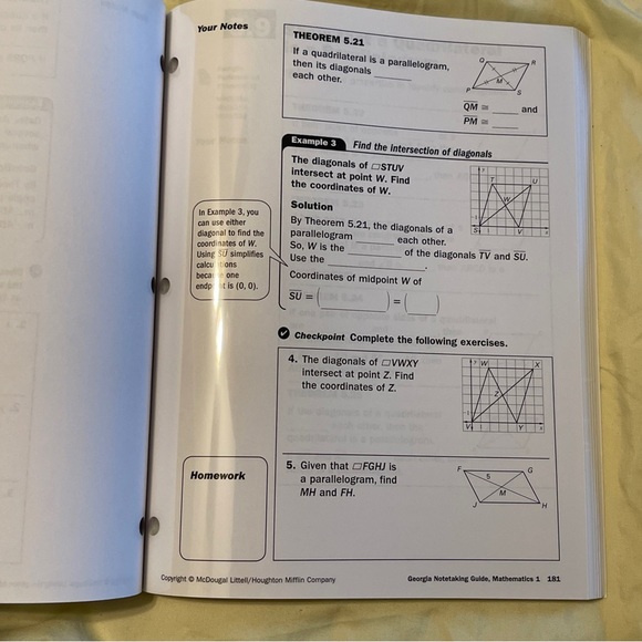 Mathematics 1 Georgia Notetaking Guide Transparencies McDougal Littell Book - Picture 16 of 16